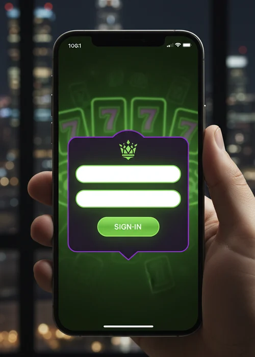Interfaz de inicio de sesión de 32 Nine Casino con campos para correo electrónico y contraseña en pantalla de ordenador.